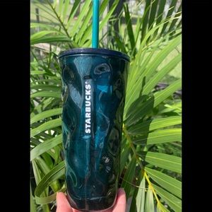 Starbucks Jade Textured Glass Tumbler Cold Cup Iridescent 18oz Limited Release